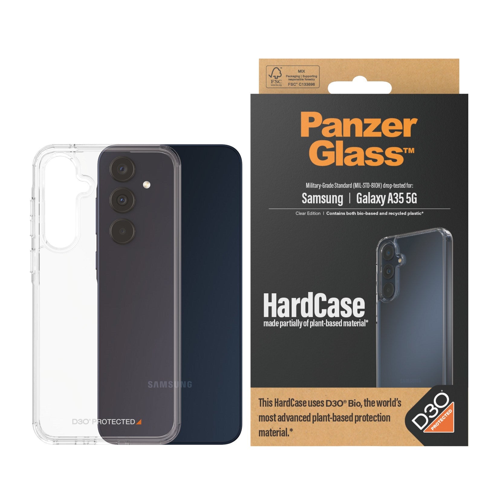 PanzerGlass® HardCase Transparent m. D3O® Samsung Galaxy A35 5G